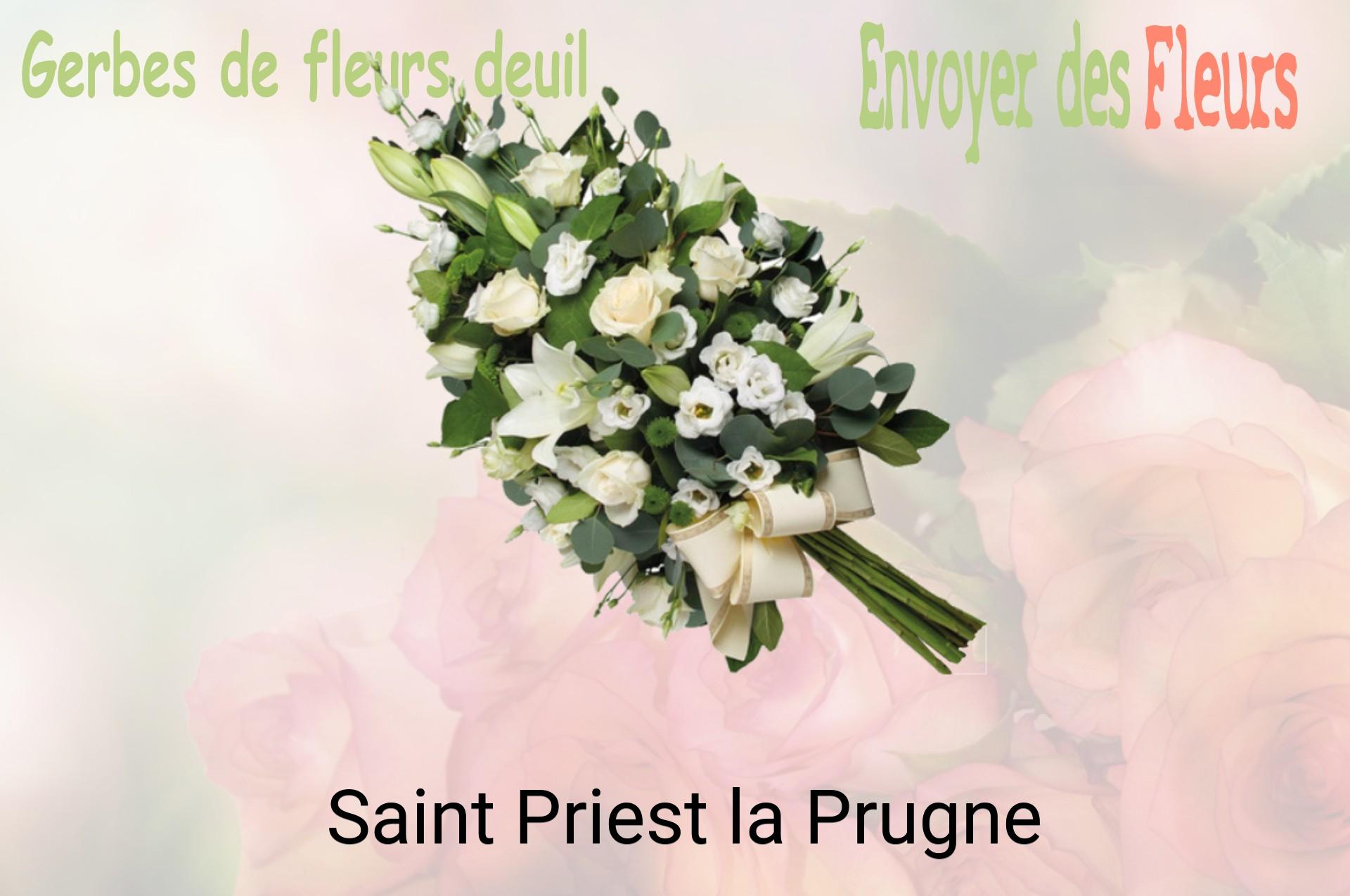 Gerbe de fleurs de deuil livrée à Saint-Priest-la-Prugne